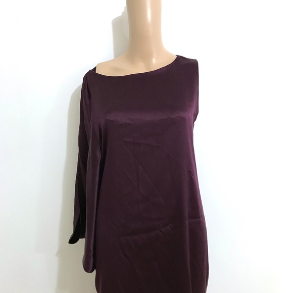 Elie Tahari Purple Silk Draped Dress - Picture 3 of 6